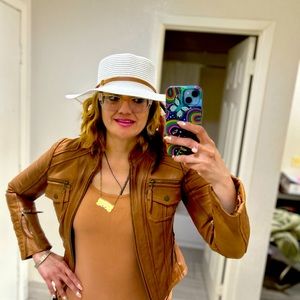 Mk leather biker jacket xs